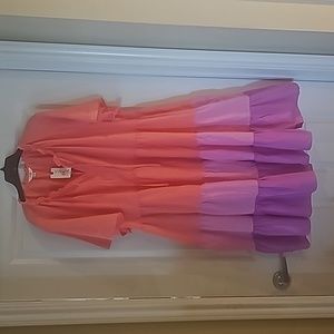 Plus size 3X tiered tie neck dress